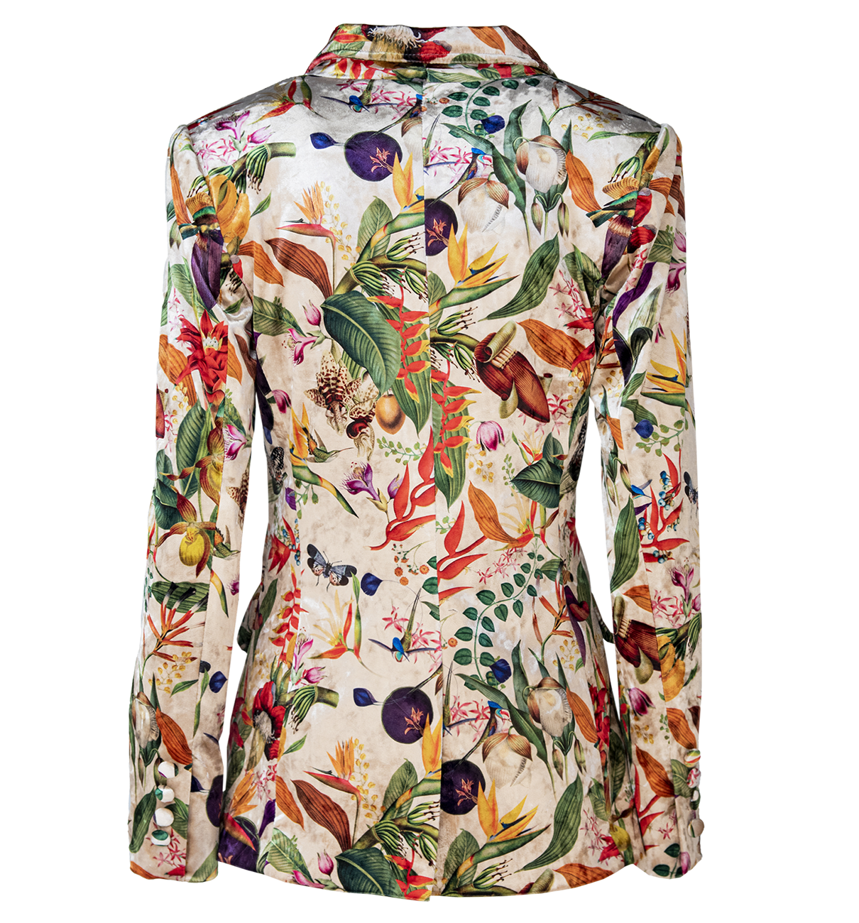 Colombian Flowers Ivory - Blazer Terciopelo