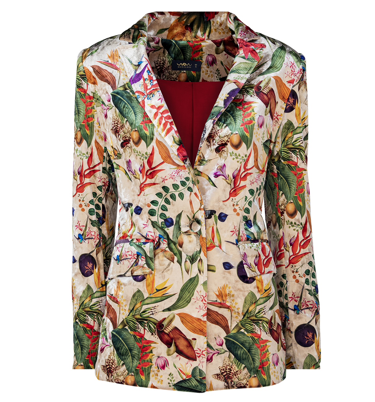 Colombian Flowers Ivory - Blazer Terciopelo