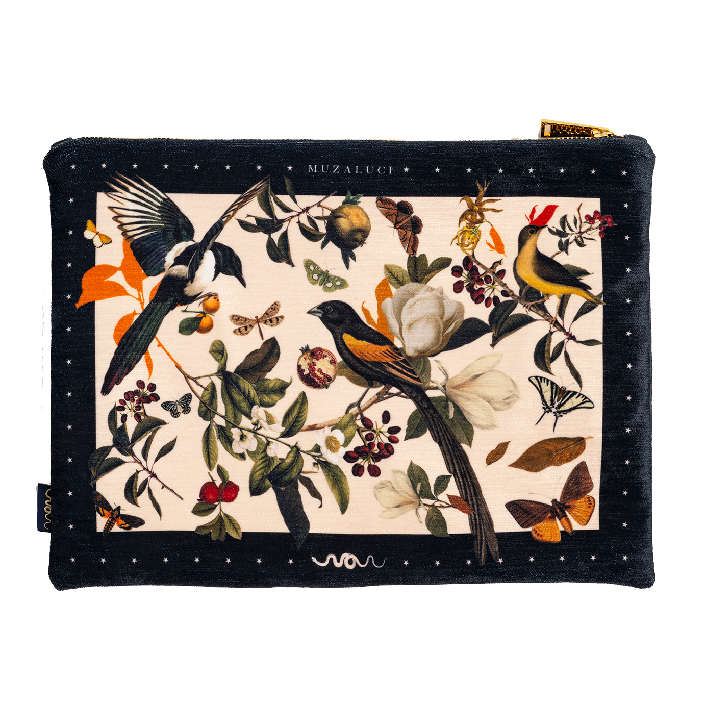 Birds Retro Black - Hand Bag