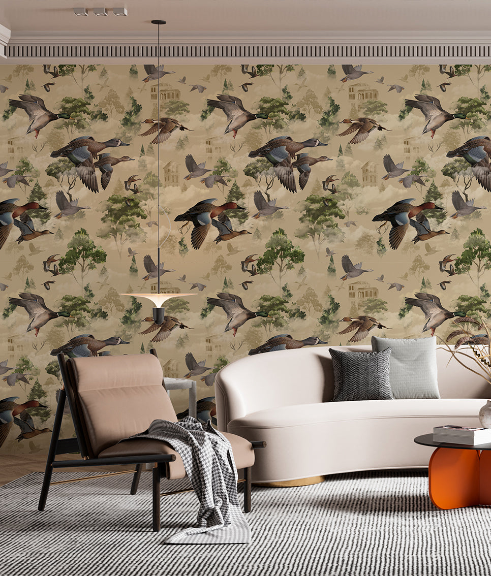 Ducks Wall Fabric